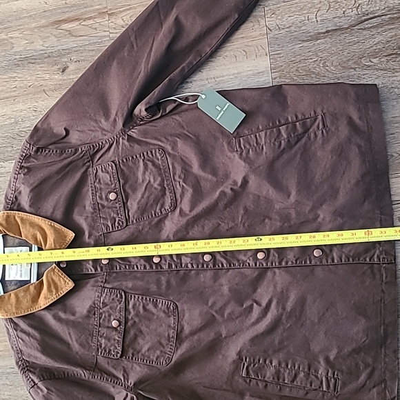 MUTUAL WEAVE MENS BIG & TALL BROWN BUTTON JACKET COAT SIZE XXL - Picture 13 of 15